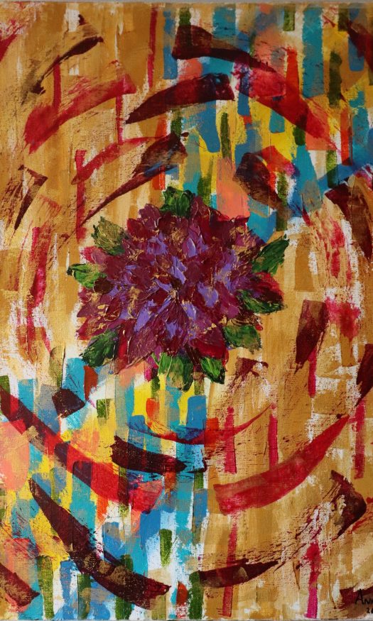 Título: Hortência (30x40)cm

Técnica: Acrílica sobre tela

 Artista: Anna T. Costa 

 Local: Santarém/PA - 26.09.2022